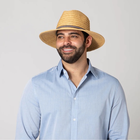 San Diego Hat Company Men's Ultrabriad Panama With Jacquard Trim - Picture 2 of 8